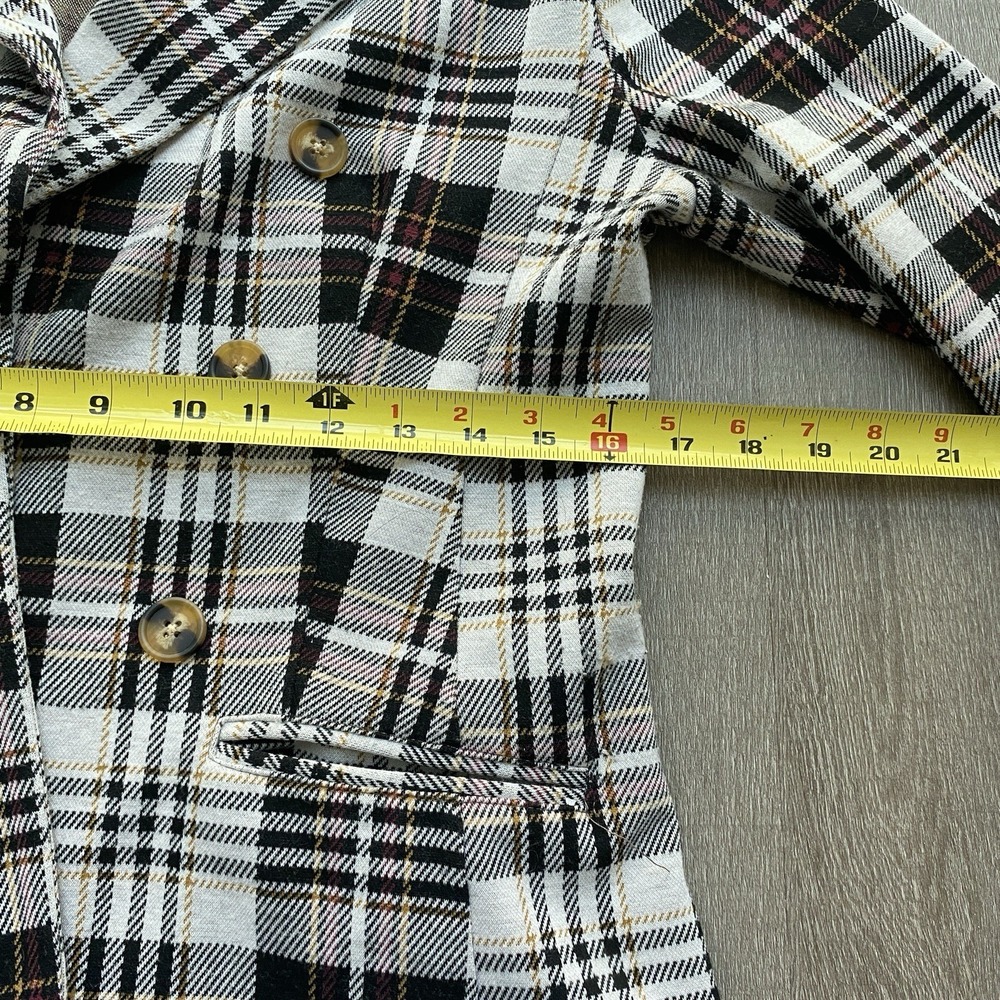 Altar'd State Double Breasted Blazer Brown Plaid Jacket Preppy Coquette Size Med - Picture 8 of 9